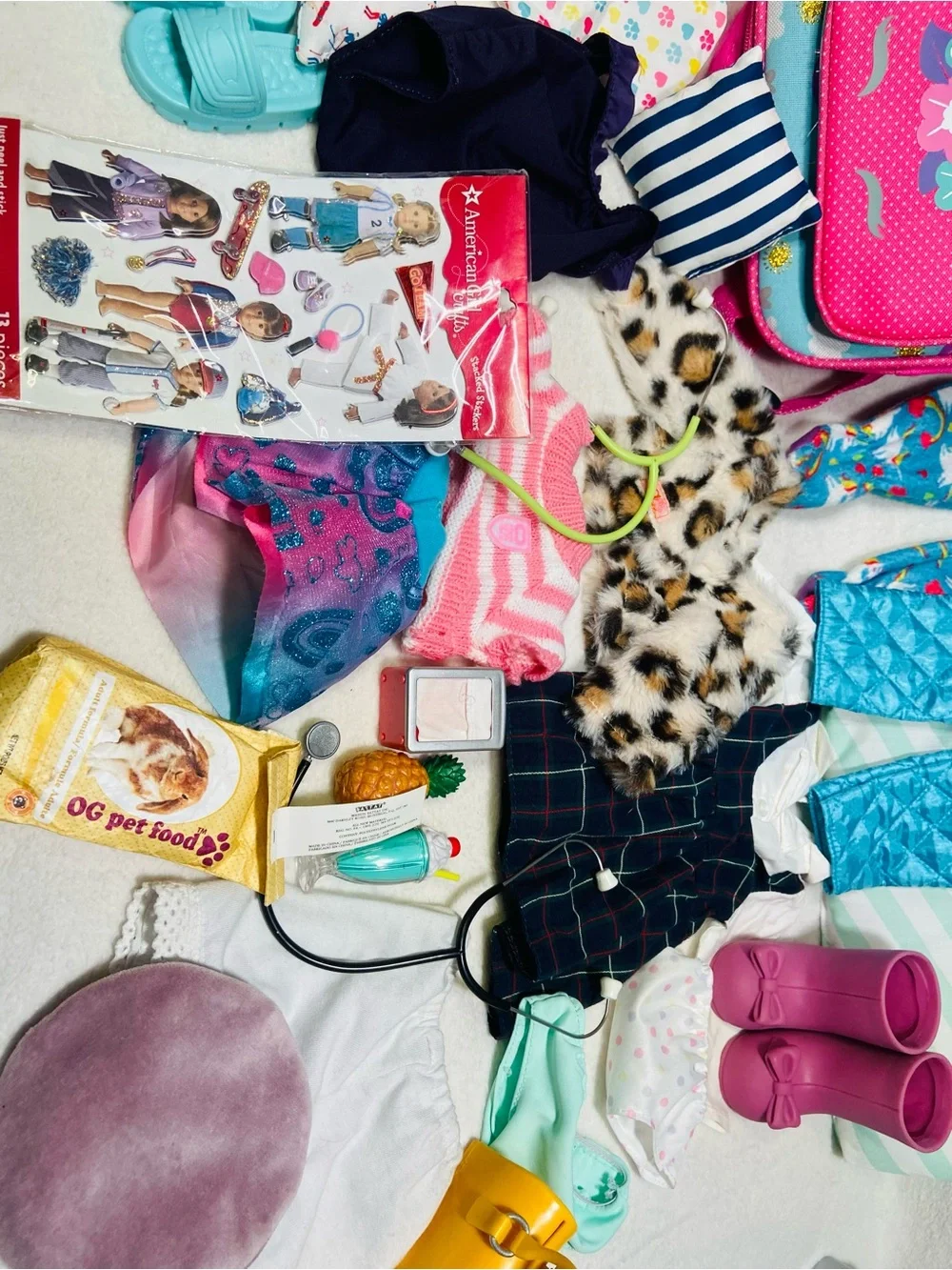 18” Doll Accessory Lot Variety Doll Carrier Jumpsuit Doll Clothes Accessoriesy